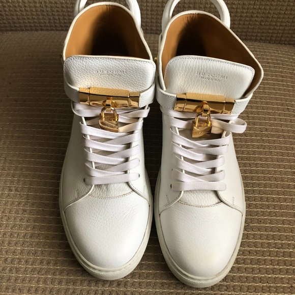 BUSCEMI Men\'s White Leather High-Top Sneakers main image 7